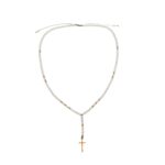 Ροζάριο με όνυχα λευκό και αιματίτη