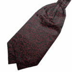 Γραβάτα-φουλάρι τύπου Ascot μπορντώ μαύρο