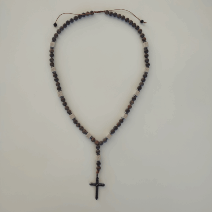 Ροζάριο με μπρονζίτη λάβα και αιματίτη